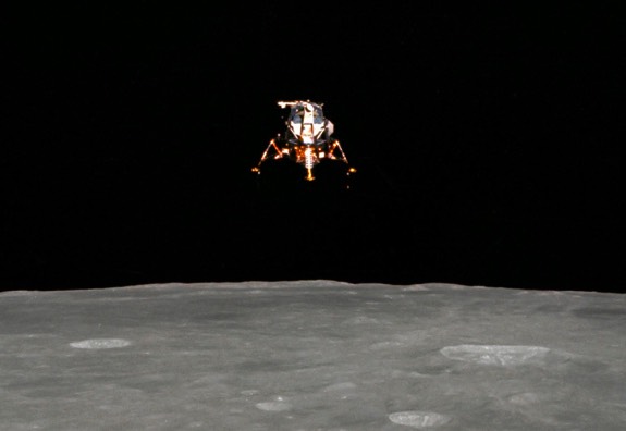 Apollo command module and the Moon